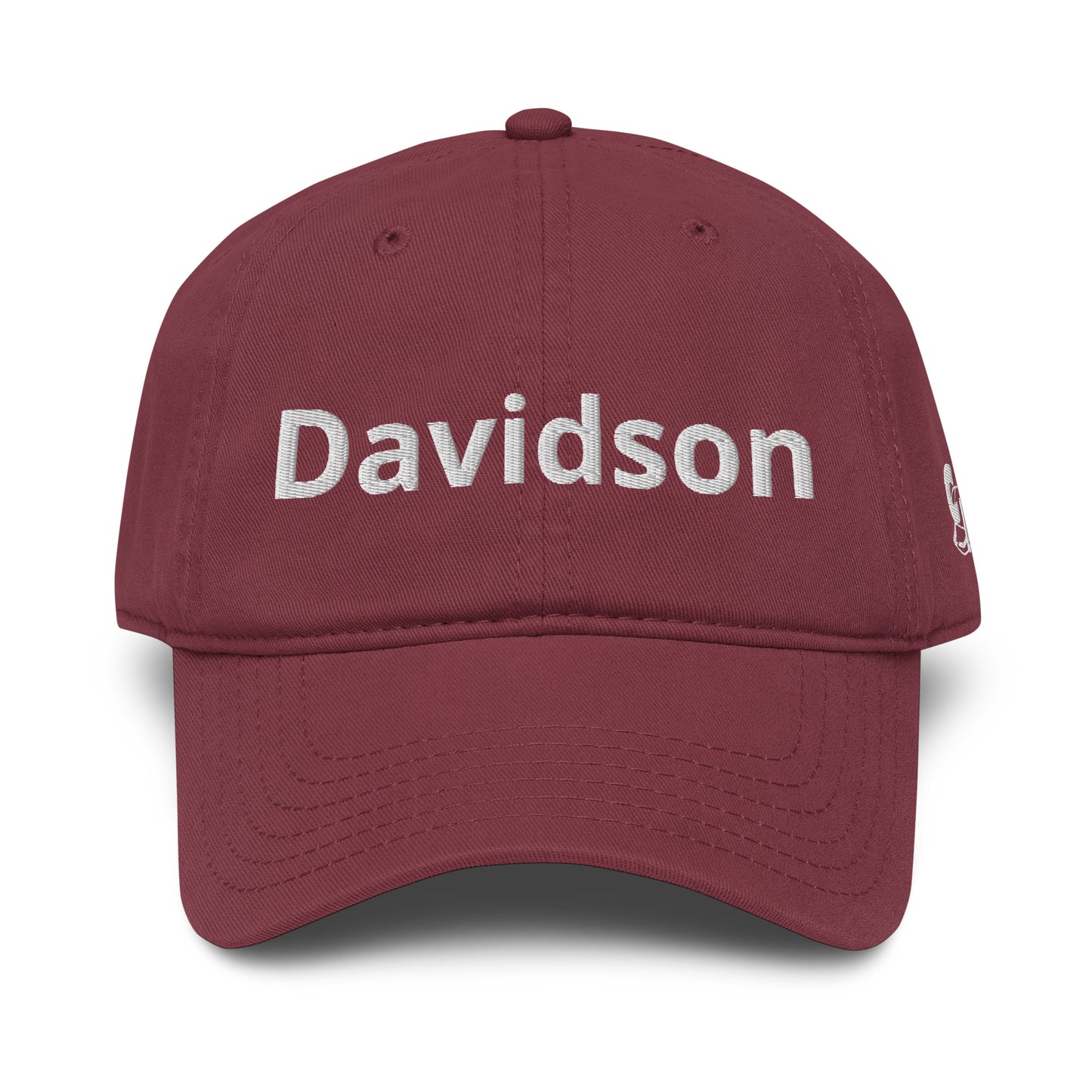 Casquette Baseball, brodée « Davidson », en Bordeaux, vue de face, image 15