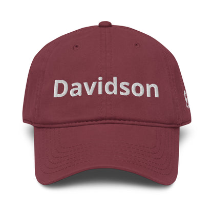 Casquette Baseball, brodée « Davidson », en Bordeaux, vue de face, image 15