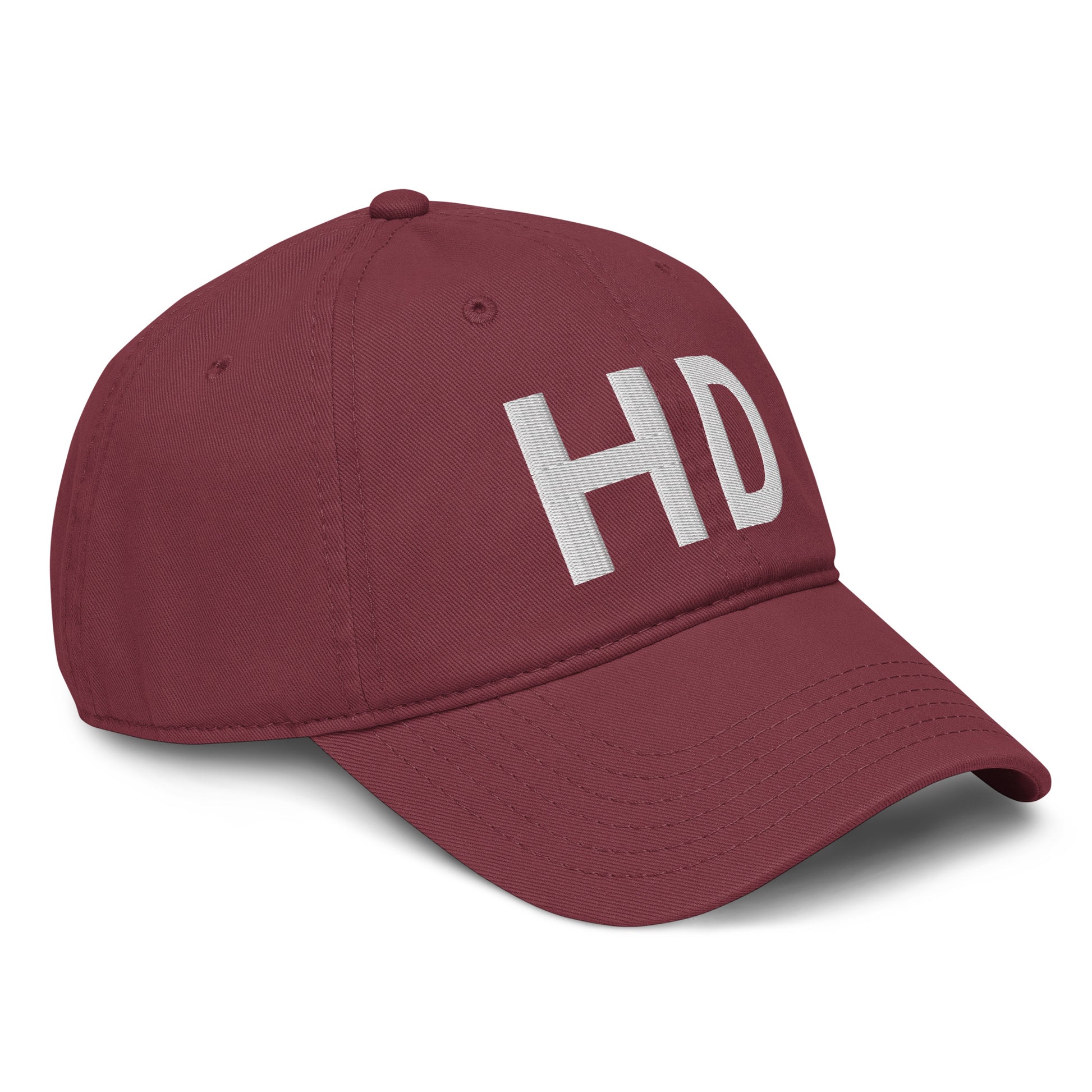 Casquette Baseball, brodée « HD », en Bordeaux, vue de trois quarts, image 17