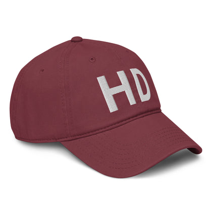 Casquette Baseball, brodée « HD », en Bordeaux, vue de trois quarts, image 17