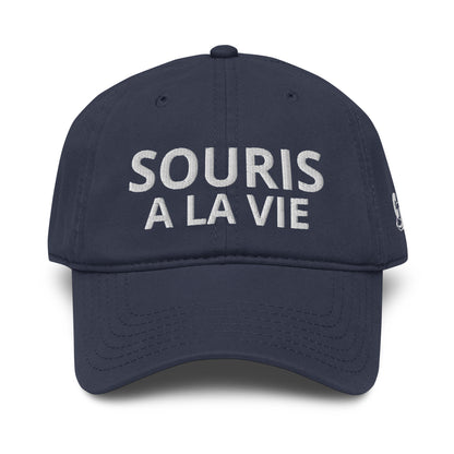 Casquette Baseball, brodée « Souris à la vie », en Bleu Marine, vue de face, image 10