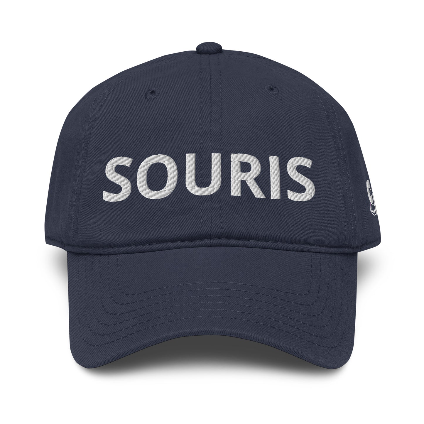 Casquette Baseball, brodée « Souris », en Bleu Marine, vue de face, image 10