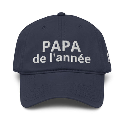 Casquette Baseball, brodée « Papa de l'année », en Bleu Marine, vue de face, image 10
