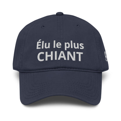 Casquette Baseball, brodée « Élu le plus chiant », en Bleu Marine, vue de face, image 10
