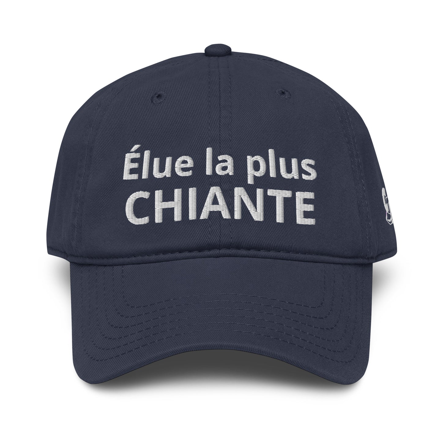 Casquette Baseball, brodée « Élue la plus chiante », en Bleu Marine, vue de face, image 10