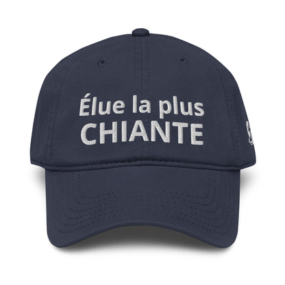 Casquette Baseball, brodée « Élue la plus chiante », en Bleu Marine, vue de face, image 10