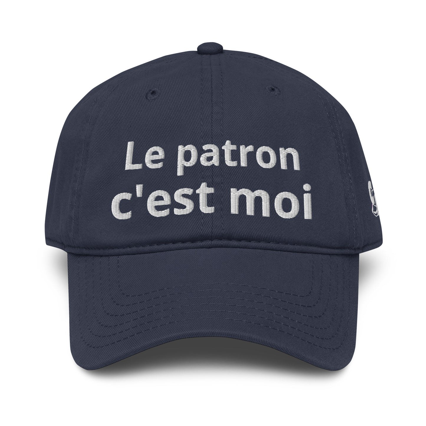 Casquette Baseball, brodée « Le patron c'est moi », en Bleu Marine, vue de face, image 10