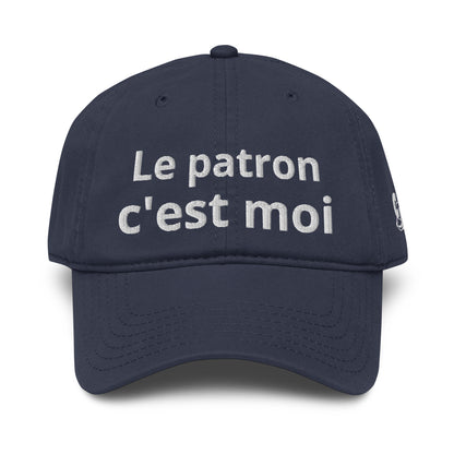 Casquette Baseball, brodée « Le patron c'est moi », en Bleu Marine, vue de face, image 10