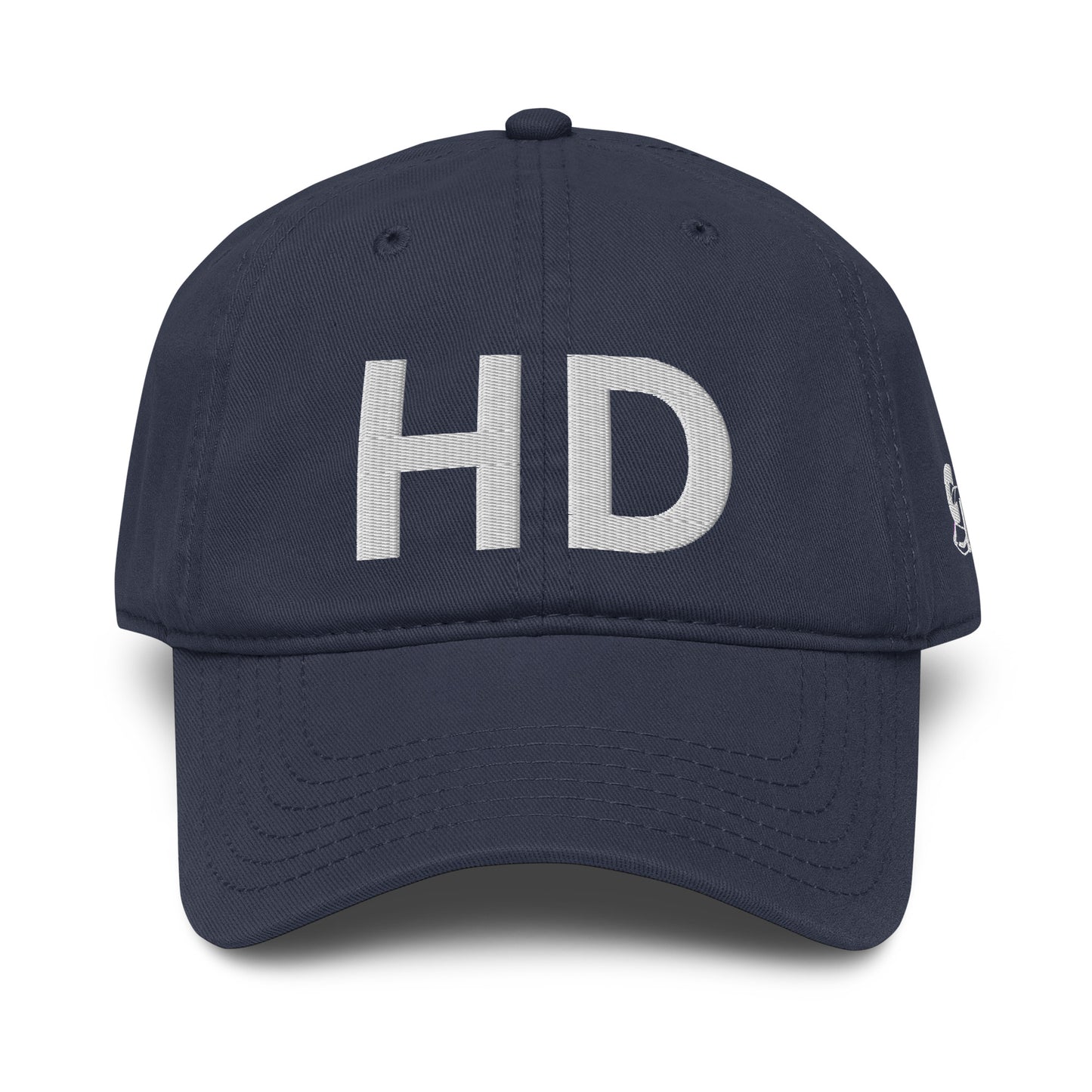 Casquette Baseball, brodée « HD », en Bleu Marine, vue de face, image 10