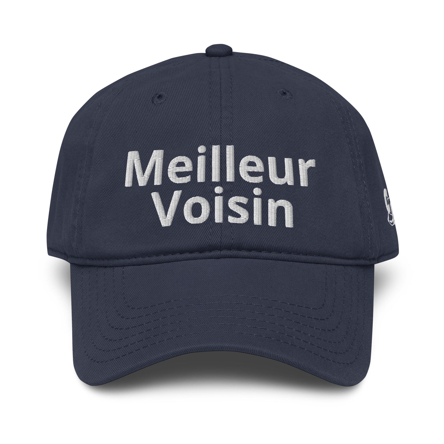 Casquette Baseball, brodée « Meilleur Voisin », en Bleu Marine, vue de face, image 10