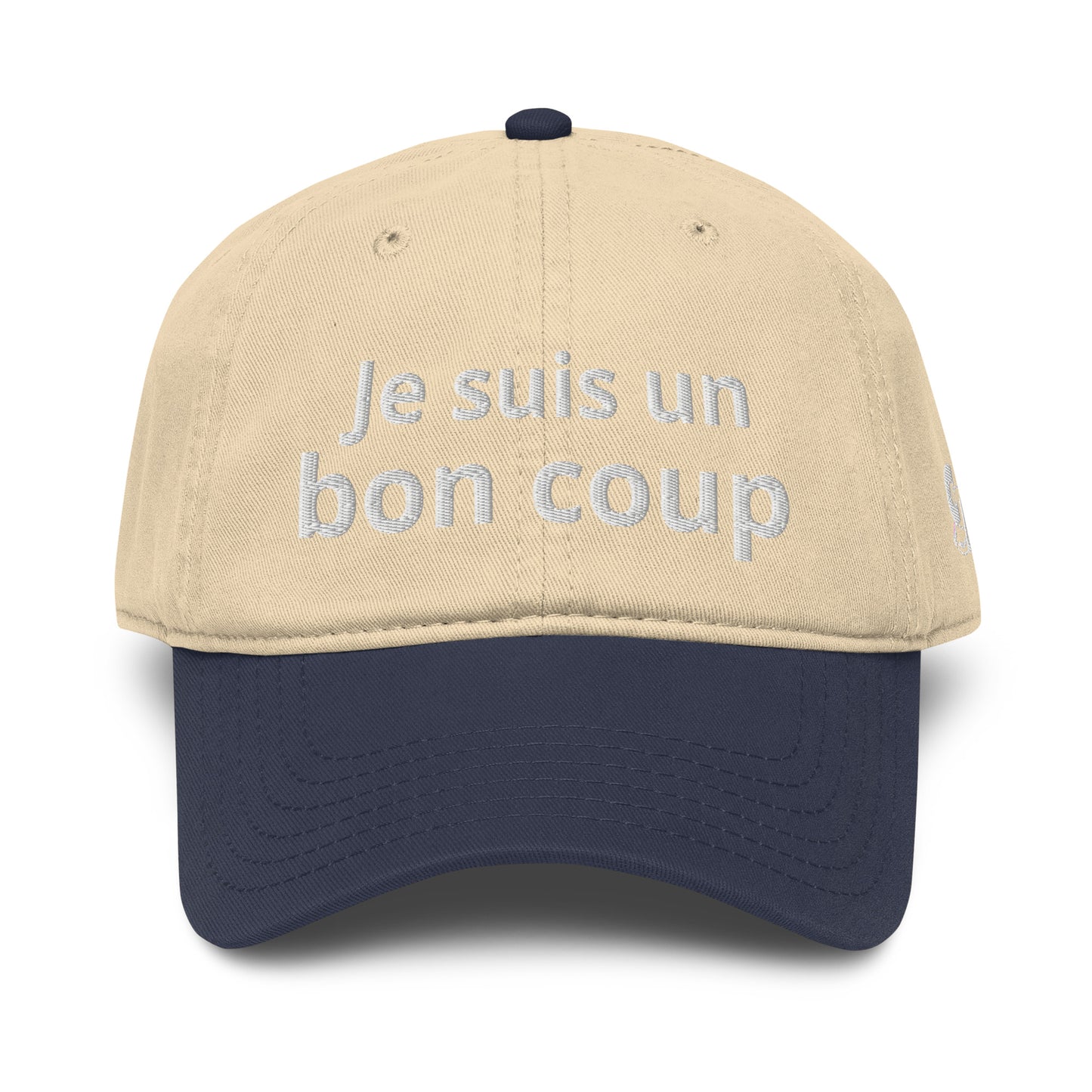 Casquette Baseball, brodée « Je suis un bon coup », en Bleu Marine, vue de face, image 20