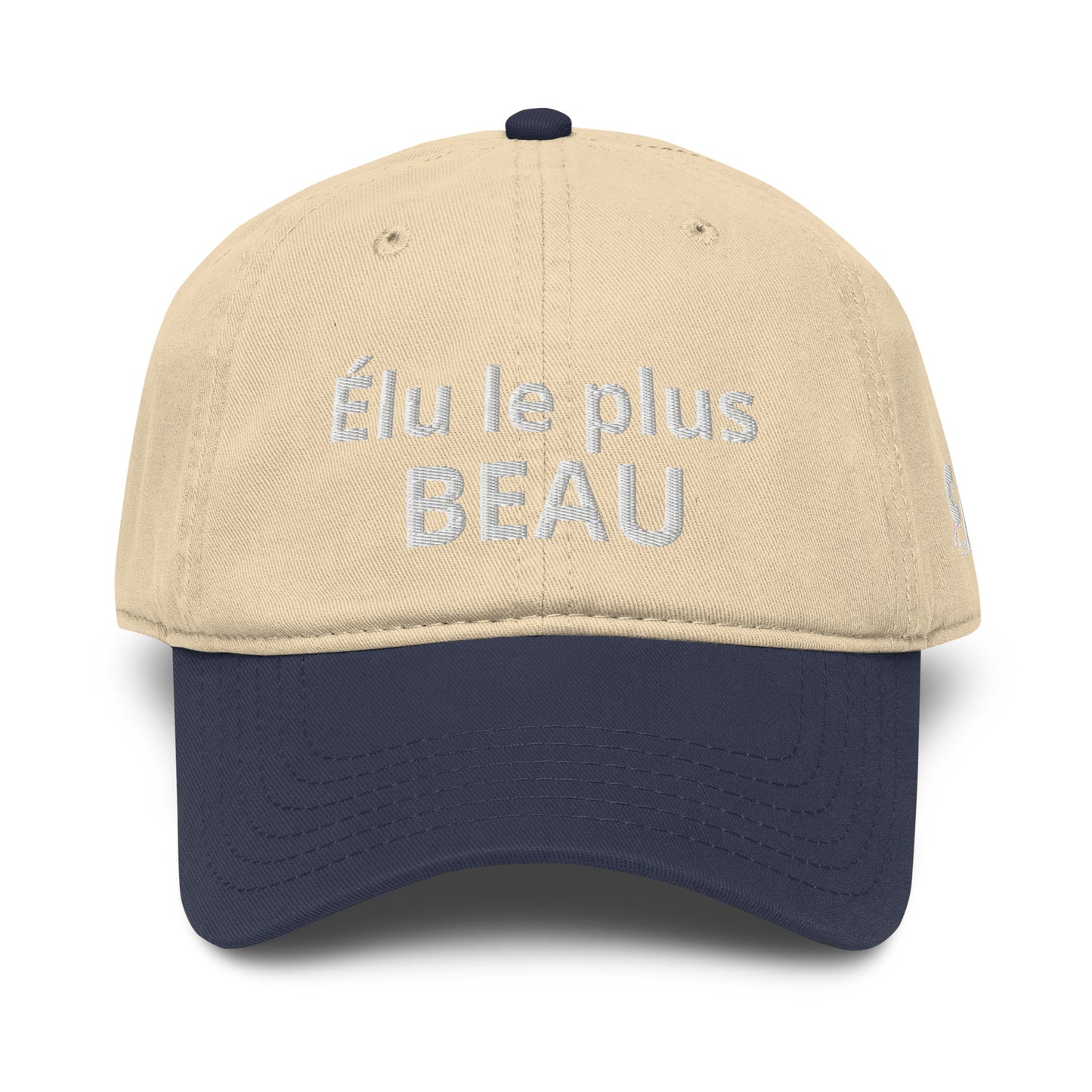 Casquette Baseball, brodée « Élu le plus beau », en Bleu Marine, vue de face, image 20