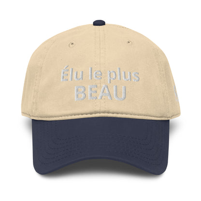 Casquette Baseball, brodée « Élu le plus beau », en Bleu Marine, vue de face, image 20