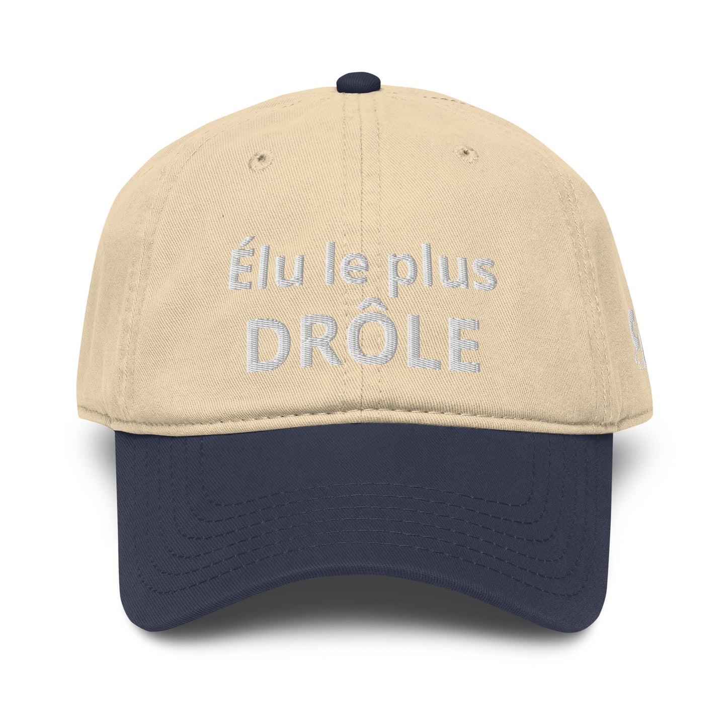 Casquette Baseball, brodée « Élu le plus drôle », en Bleu Marine, vue de face, image 20