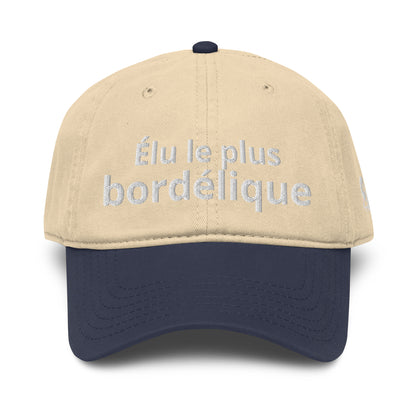 Casquette Baseball, brodée « Élu le plus bordélique », en Bleu Marine, vue de face, image 20