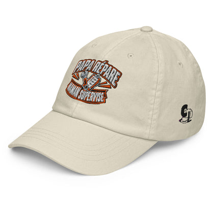 Casquette Baseball, brodée « Papa répare, Maman supervise », en Beige, vue de trois quarts, image 11