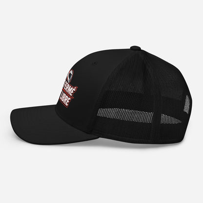 Casquette Trucker, brodée « Casque fermé, esprit libre », en Noir, image 4