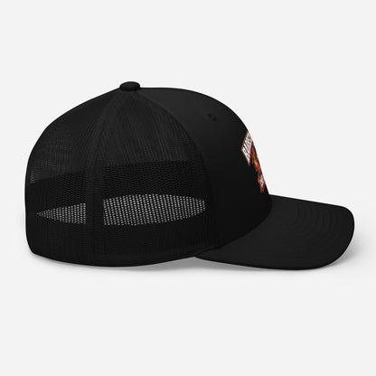 Casquette Trucker, brodée « Barbecue chaud, chef heureux », en Noir, image 6