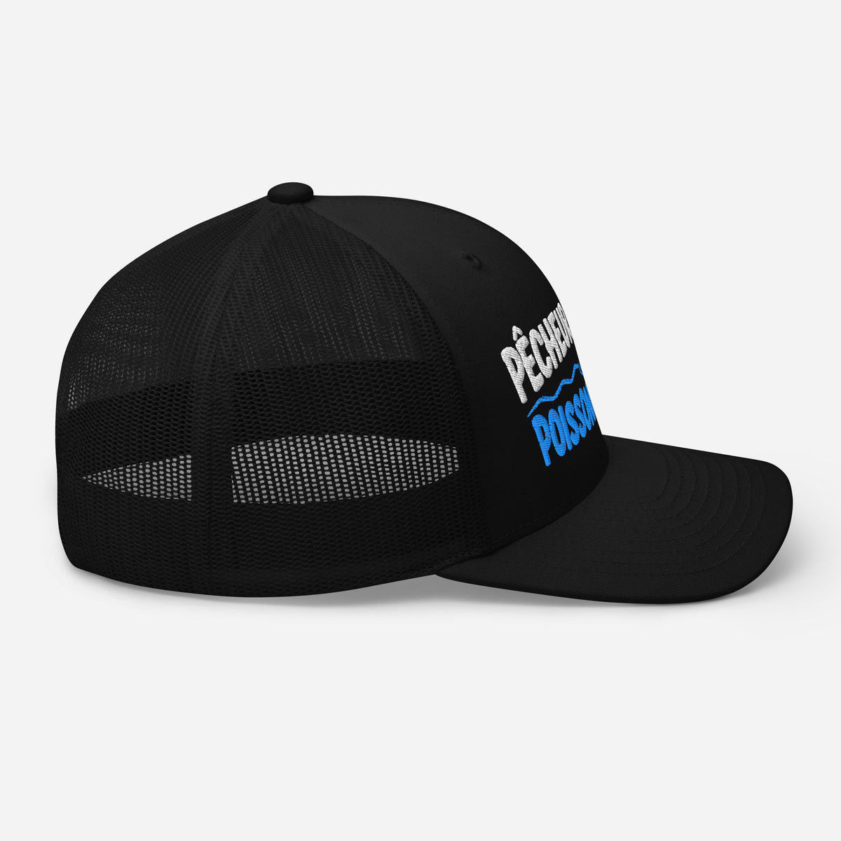 Casquette Trucker, brodée « Pêcheur patient, poisson méfiant », en Noir, image 6