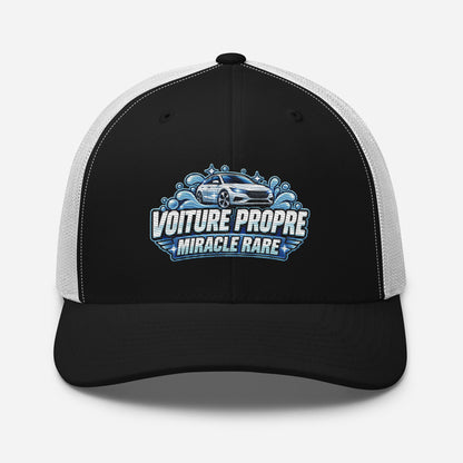 Casquette Trucker, brodée « Voiture propre, miracle rare », en Noir, vue de face, image 9