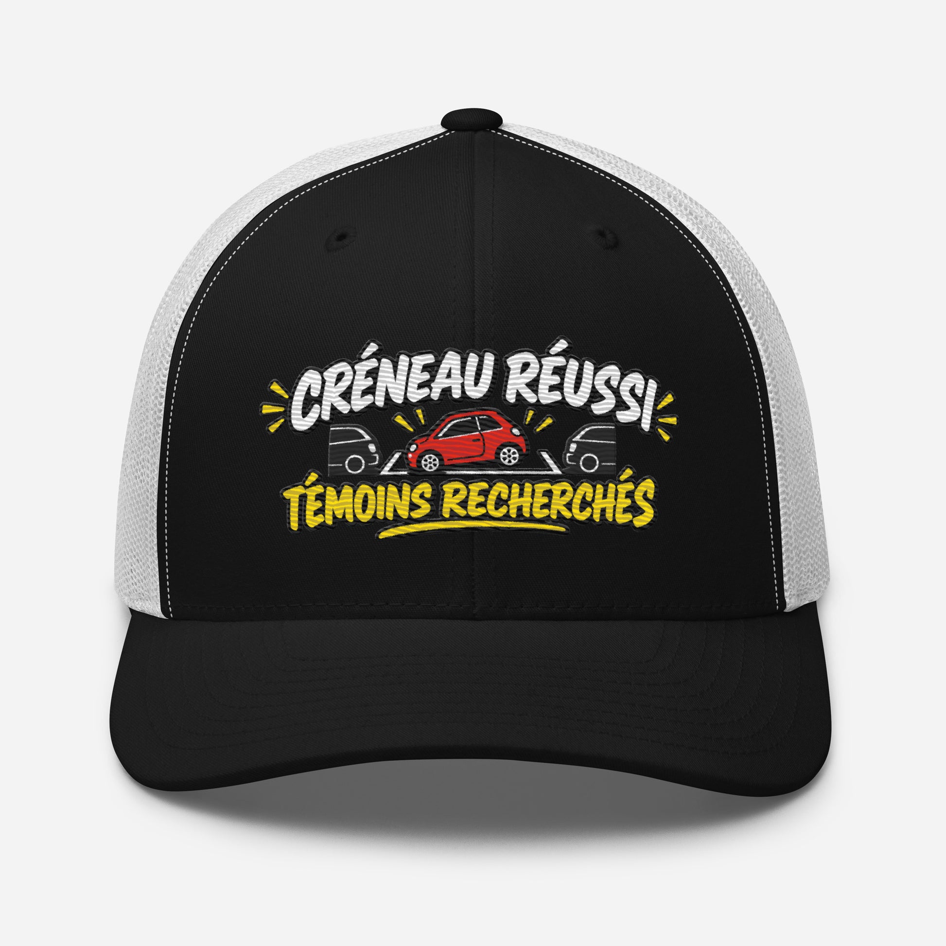 Casquette Trucker, brodée « Créneau réussi, Témoins recherchés », en Noir, vue de face, image 9