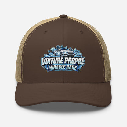 Casquette Trucker, brodée « Voiture propre, miracle rare », en Kaki, vue de face, image 45