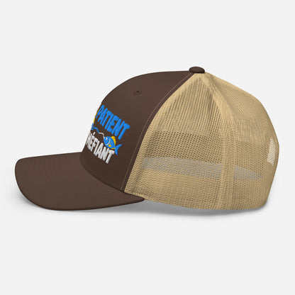 Casquette Trucker, brodée « Pêcheur patient, poisson méfiant », en Kaki, image 46