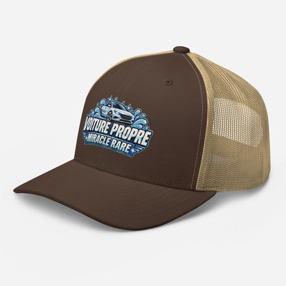 Casquette Trucker, brodée « Voiture propre, miracle rare », en Kaki, vue de trois quarts, image 47