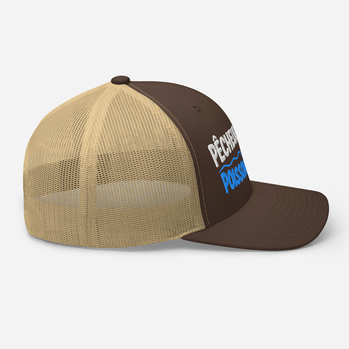 Casquette Trucker, brodée « Pêcheur patient, poisson méfiant », en Kaki, image 48