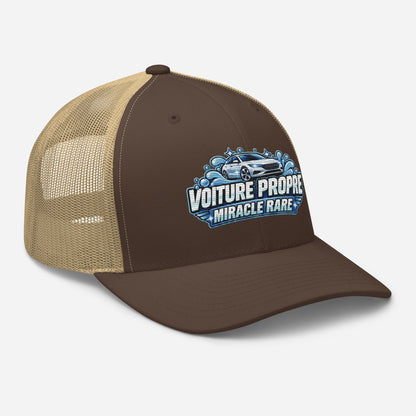 Casquette Trucker, brodée « Voiture propre, miracle rare », en Kaki, vue de trois quarts, image 49