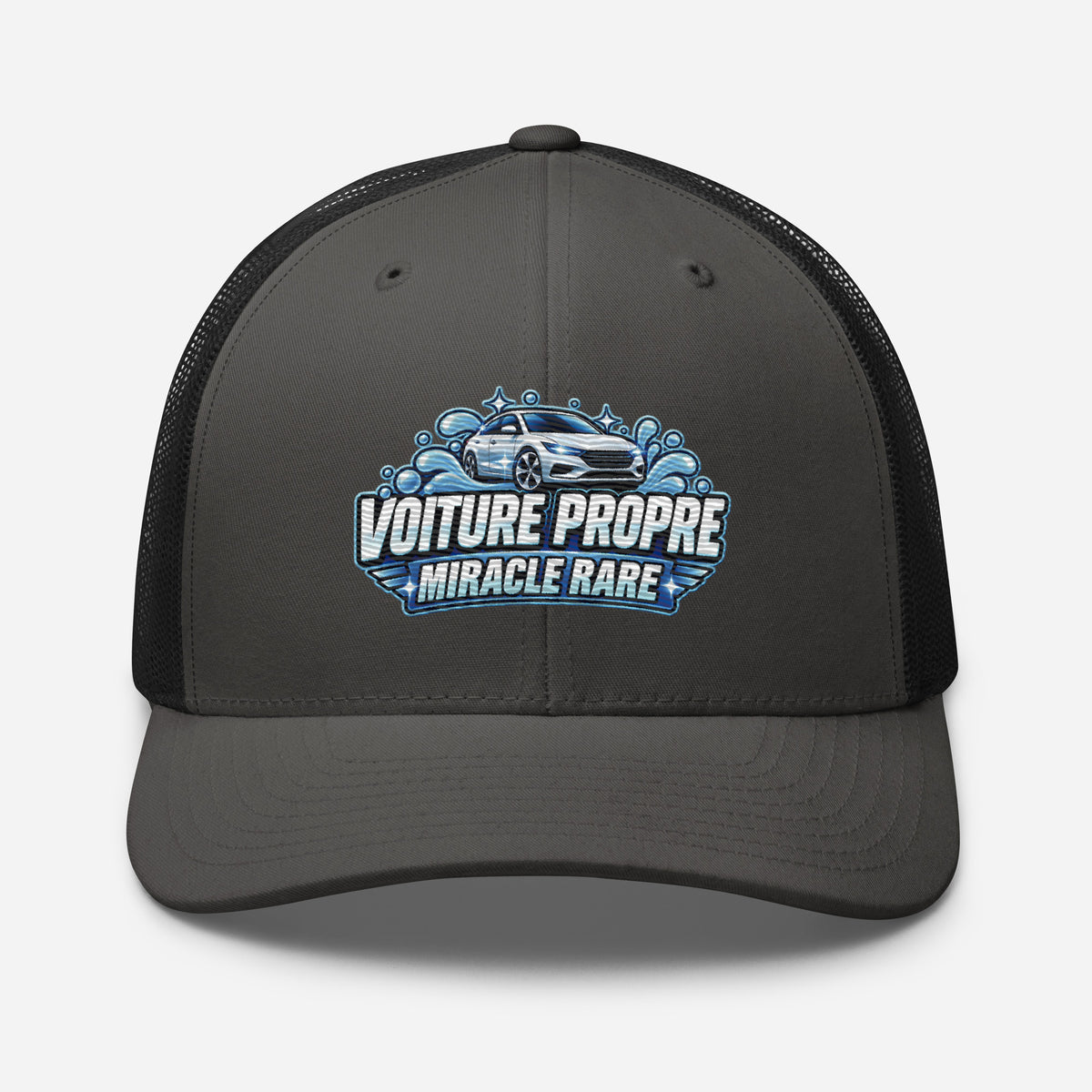 Casquette Trucker, brodée « Voiture propre, miracle rare », en Noir, vue de face, image 27