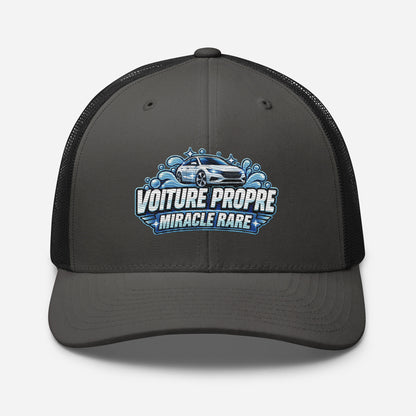 Casquette Trucker, brodée « Voiture propre, miracle rare », en Noir, vue de face, image 27