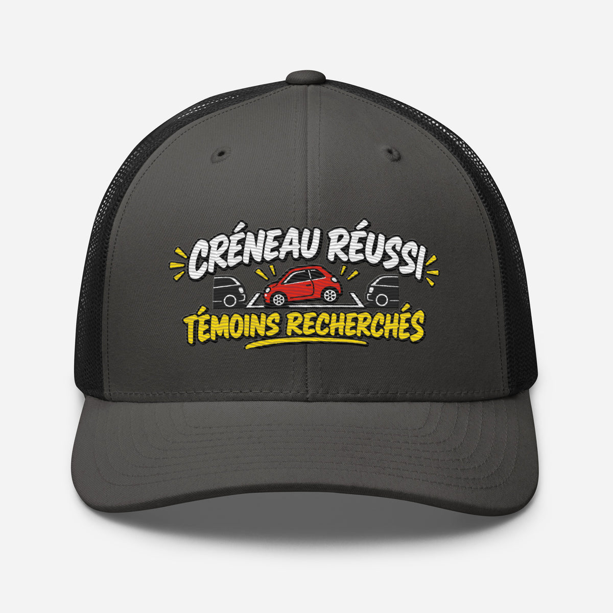 Casquette Trucker, brodée « Créneau réussi, Témoins recherchés », en Noir, vue de face, image 27