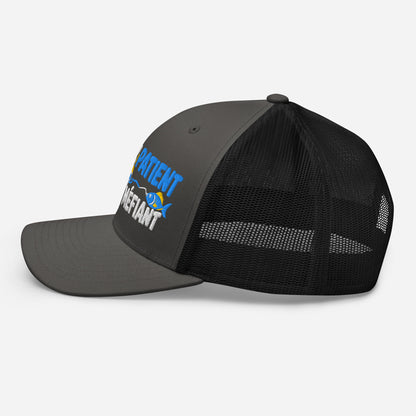 Casquette Trucker, brodée « Pêcheur patient, poisson méfiant », en Noir, image 28