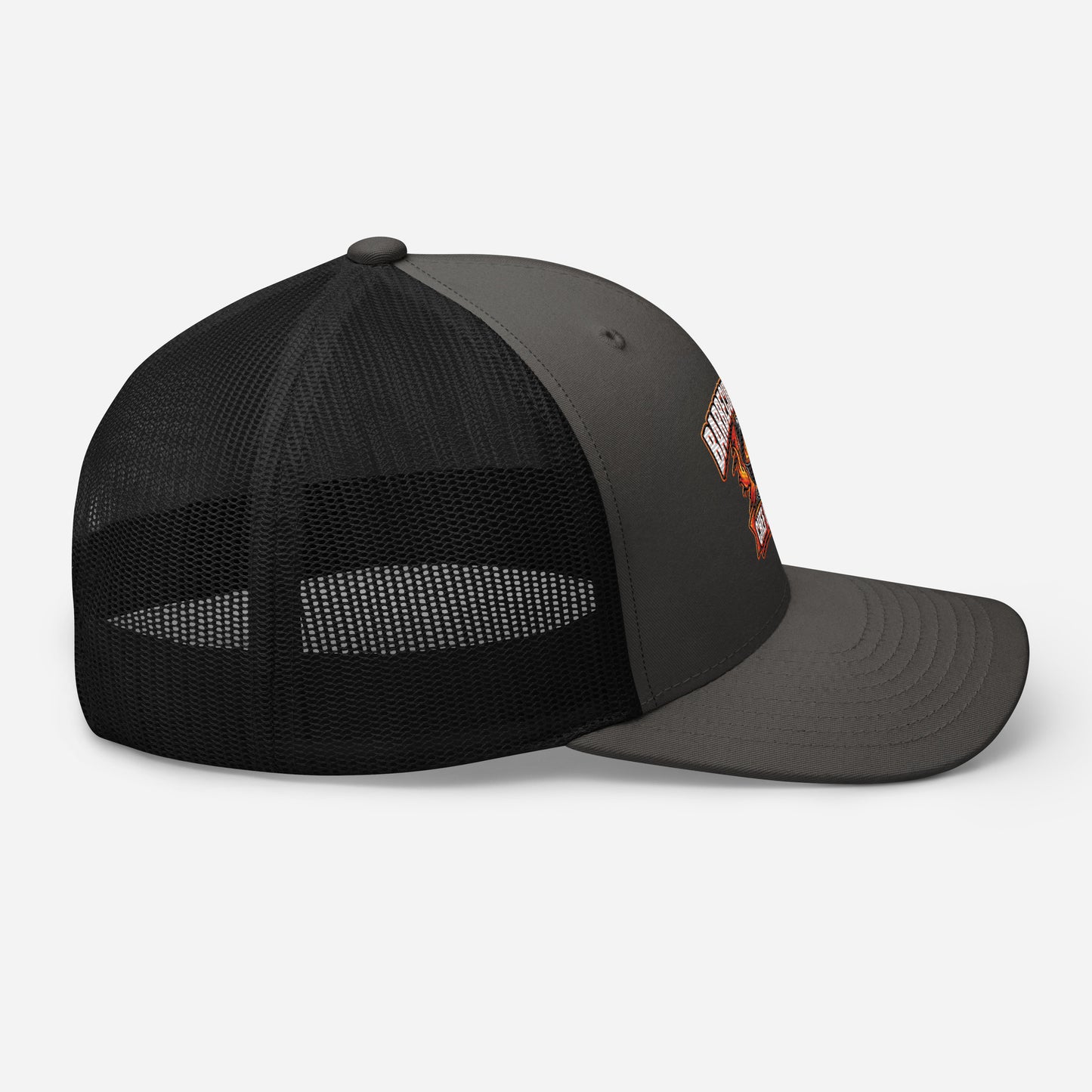 Casquette Trucker, brodée « Barbecue chaud, chef heureux », en Noir, image 30