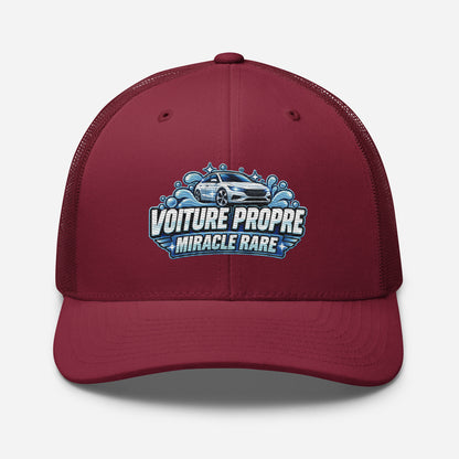 Casquette Trucker, brodée « Voiture propre, miracle rare », en Canneberge, vue de face, image 32