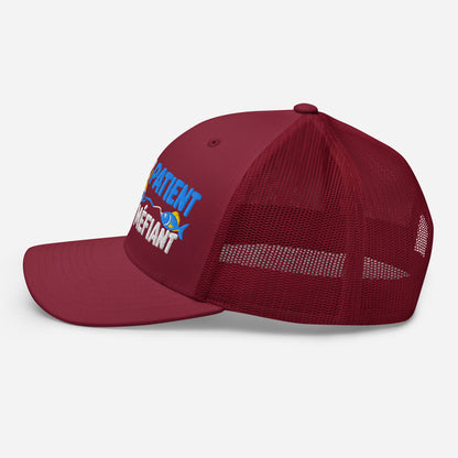Casquette Trucker, brodée « Pêcheur patient, poisson méfiant », en Canneberge, image 34