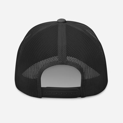 Casquette Trucker, brodée « Voiture propre, miracle rare », en Dark Heather Gray, vue arrière, image 51
