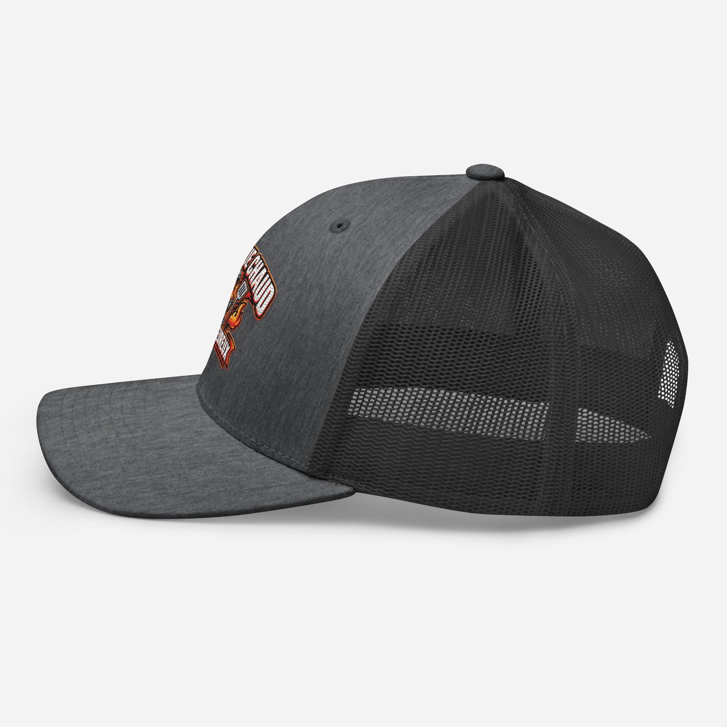 Casquette Trucker, brodée « Barbecue chaud, chef heureux », en Dark Heather Gray, image 52