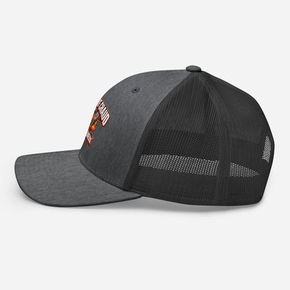Casquette Trucker, brodée « Barbecue chaud, chef heureux », en Dark Heather Gray, image 52