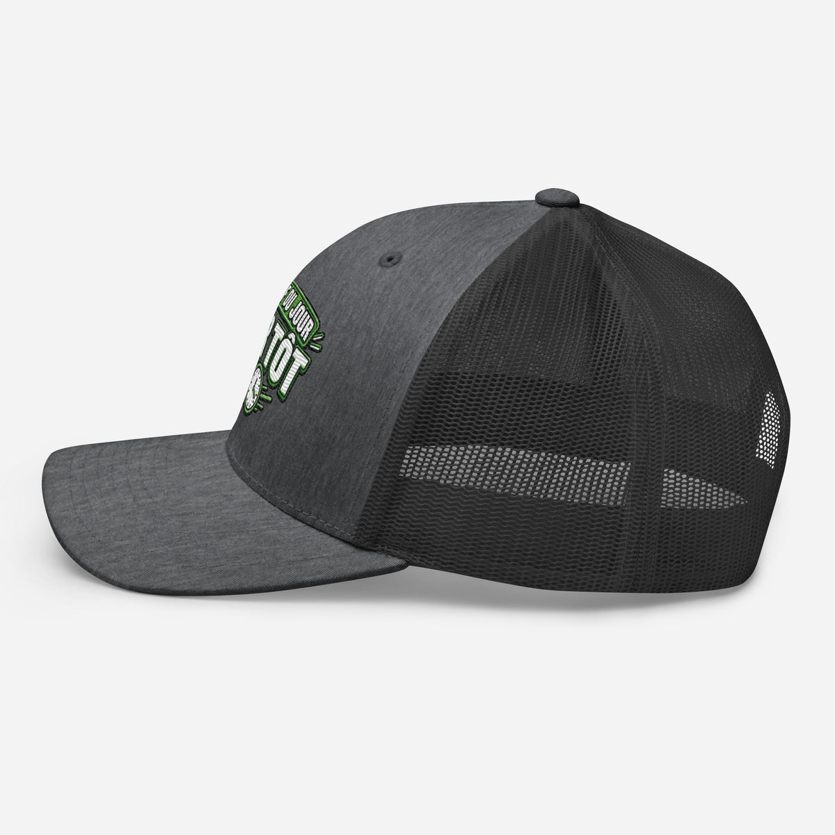 Casquette Trucker, brodée « Objectif du jour, finir tôt », en Dark Heather Gray, image 51