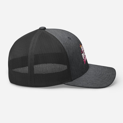 Casquette Trucker, brodée « Reine du calme, en apparence », en Dark Heather Gray, image 54