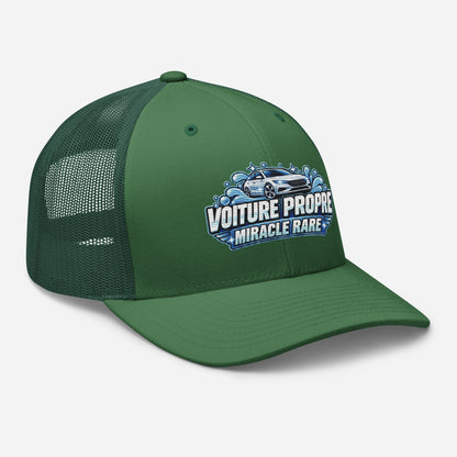 Casquette Trucker, brodée « Voiture propre, miracle rare », vue de trois quarts, image 61