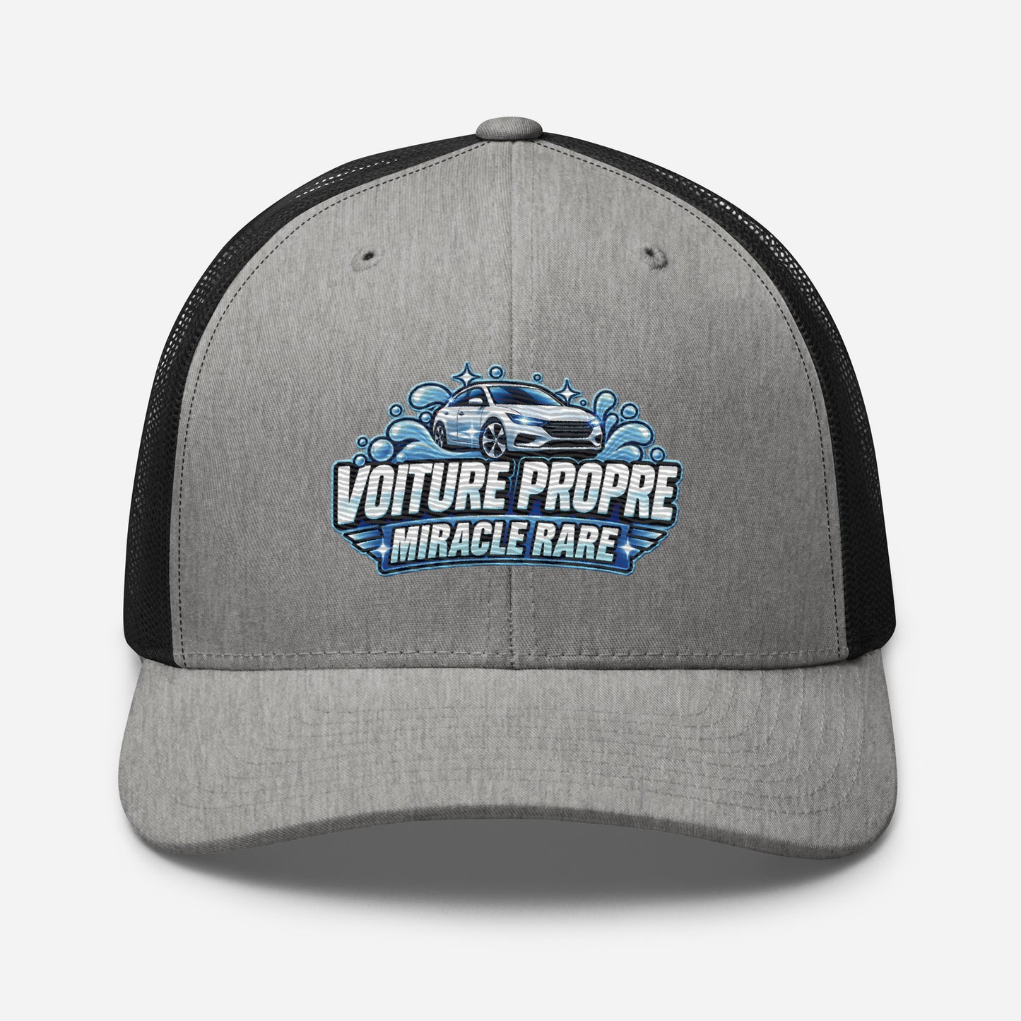Casquette Trucker, brodée « Voiture propre, miracle rare », en Noir, vue de face, image 69