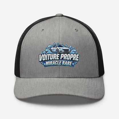 Casquette Trucker, brodée « Voiture propre, miracle rare », en Noir, vue de face, image 69