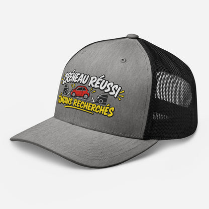 Casquette Trucker, brodée « Créneau réussi, Témoins recherchés », en Noir, vue de trois quarts, image 71