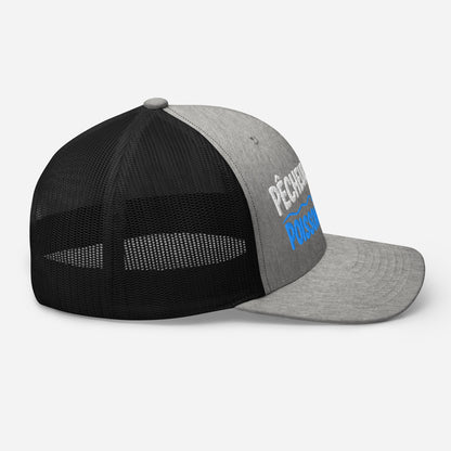 Casquette Trucker, brodée « Pêcheur patient, poisson méfiant », en Noir, image 71
