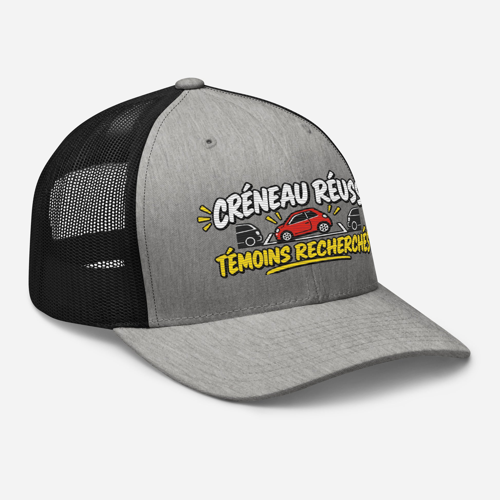 Casquette Trucker, brodée « Créneau réussi, Témoins recherchés », en Noir, vue de trois quarts, image 73