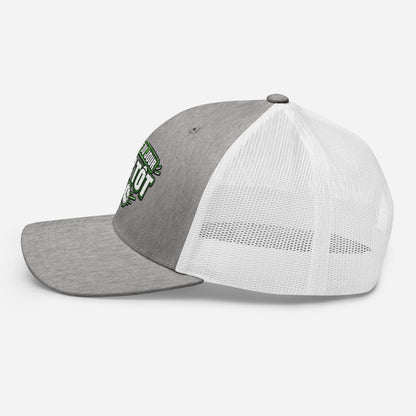 Casquette Trucker, brodée « Objectif du jour, finir tôt », en Heather Grey/White, image 75