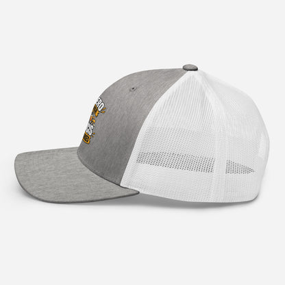 Casquette Trucker, brodée « Apéro chargé, soucis déchargés », en Heather Grey/White, image 75